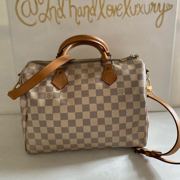 LOUIS VUTTON SPEEDY BANDOULIERE AZUR 30STRAP 🔐 WITH DUST BAG & MATCH WALLET - Picture 3 of 14